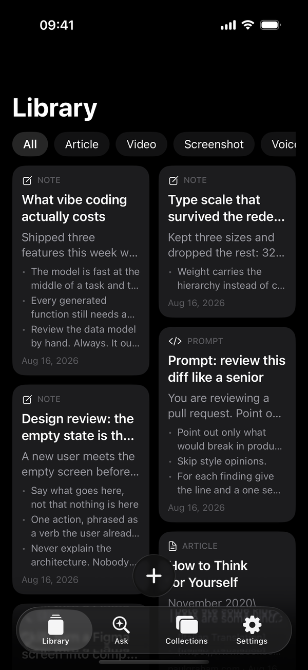 IKI library: a grid of cards with titles and summaries